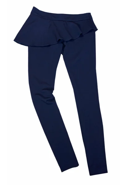 Blauwe textiel broek met rok geïsoleerd. — Stockfoto