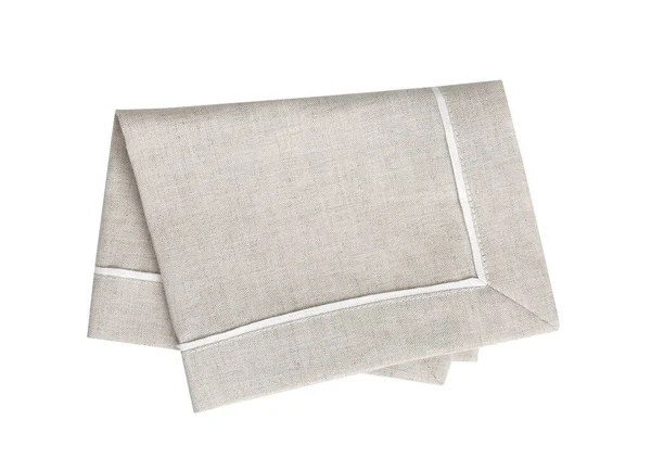 Tissu Vaisselle Gris Toile Jute Isolé Serviette Pliée Cuisine Élément — Photo