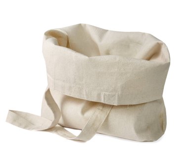 Textile tote, shopping bag, empty food container,food eco design basket isolated on white.market groceries package.