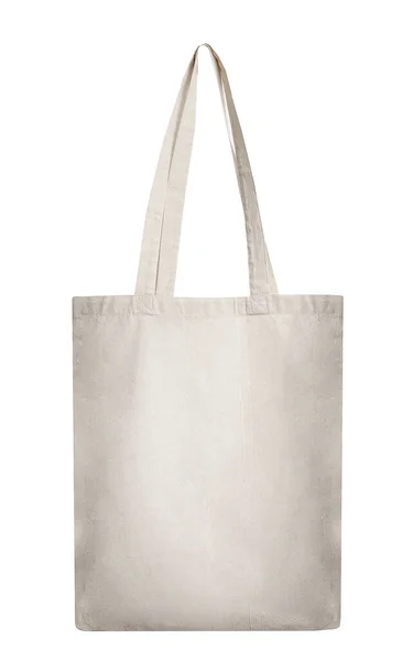 Textile Tote Bag Isolated White Organic Eco Shopping Bag Fabric — Fotografia de Stock