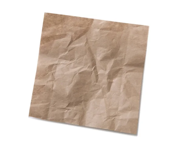 Küchenbäckerpapier Stück Isoliert Speisenausgabeschale Viereckiges Braunes Laken — Stockfoto
