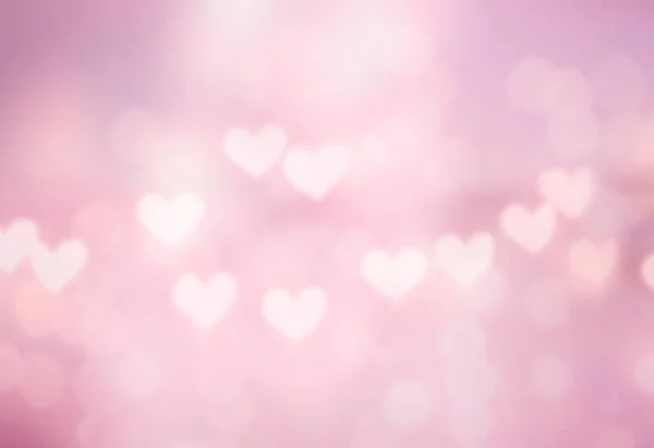 ピンクのぼやけた心の質感 バレンタインの経歴 ロマンチックな背景 ソフト抽象的なボケ — ストック写真