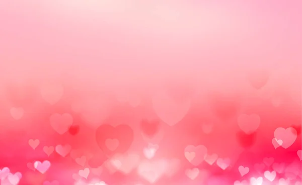 Beautiful Red Bokeh Blurred Hearts Texture Valentine Day Background Romantic — Stock Photo, Image