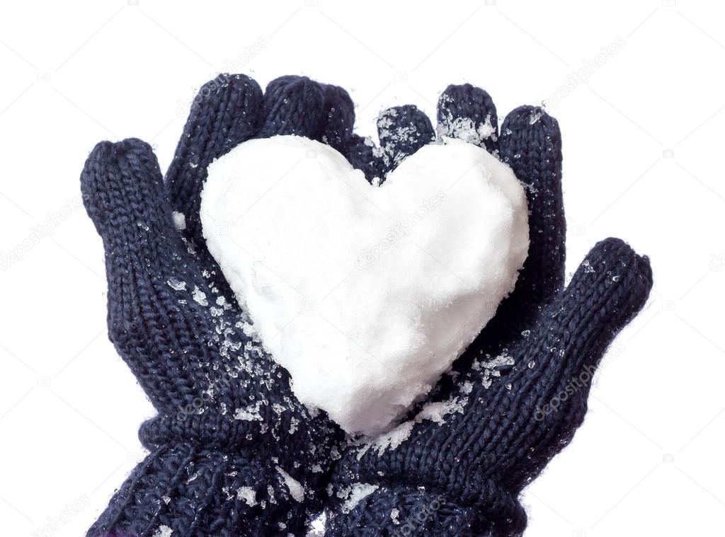 Lady's gloves and snow heart