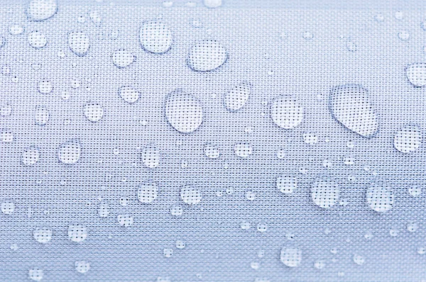 transparent small drops on a blue background close-up