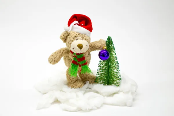 Bear dresses up Christmas tree. number 2 — Stock Photo, Image