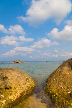 plaj kayalar ile