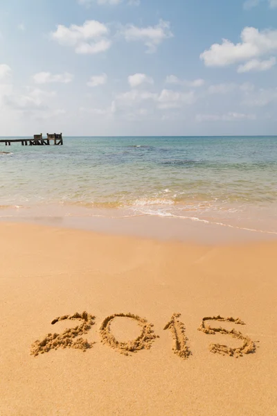Nuovo nel 2015 in spiaggia — Foto Stock