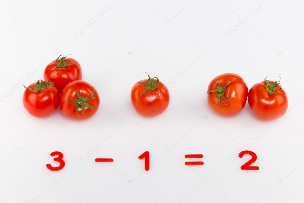  red tomatoes and numbers