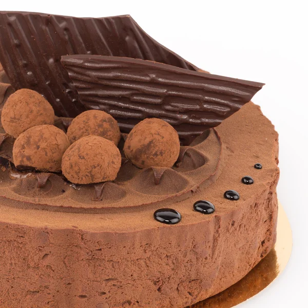 Gâteau décoré avec glaçage de cacao — Photo