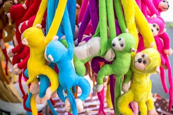 Colorful stuffed monkeys — Stock Photo, Image