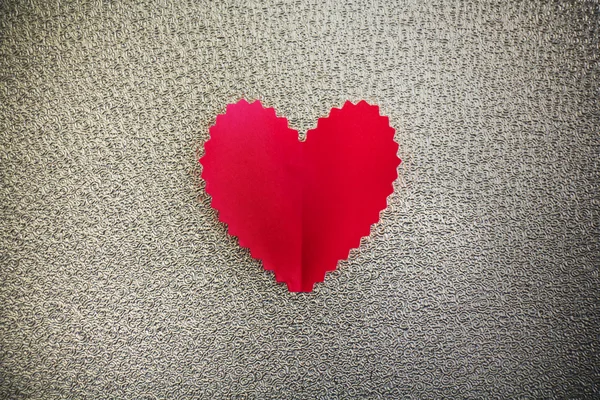 Heart paper on metalic background — Stock Photo, Image