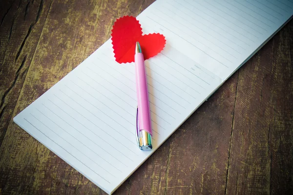 Notebook with heart — Stock Photo, Image