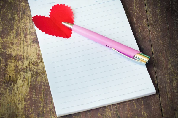 Notebook with heart — Stock Photo, Image