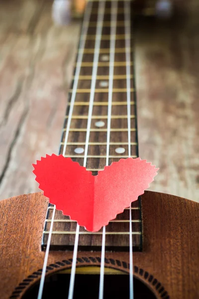 Guitar lover. Valentine's concept. — Stock Photo, Image