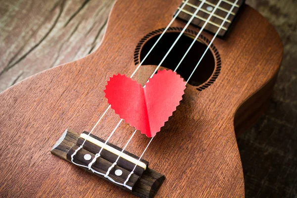 Guitar lover. Valentine's concept. — Stock Photo, Image