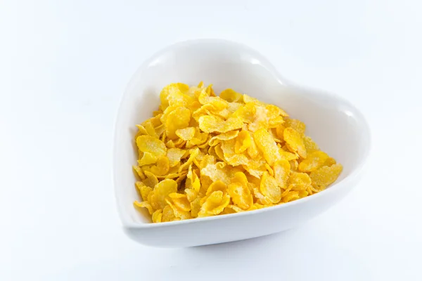 A bowl of nutritious and delicious corn flake cereal with milk — Stock Photo, Image