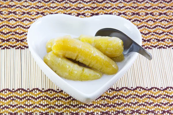 Thai traditional dessert banana with coconut milk — Stock Photo, Image