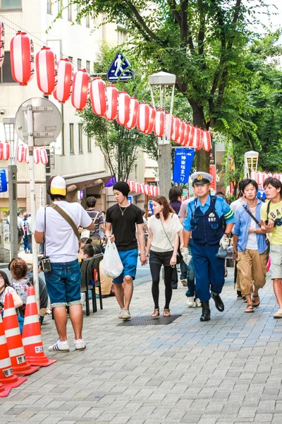 AWA odori, Japanse dansfestival in de zomer op kasurazaka in tokyo — Stockfoto