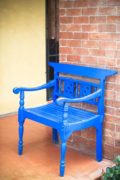 ahşap vintage mavi sandalye