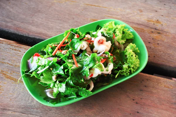 Thai spicy vegetable and chopped pork salad — Stock Photo, Image