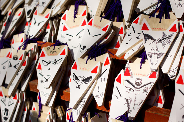 Japanese Fox shaped praying cards