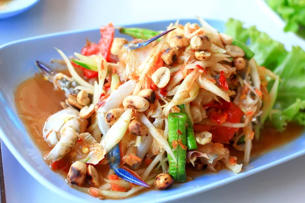 Ensalada de papaya tailandesa comida tradicional tailandesa — Foto de Stock