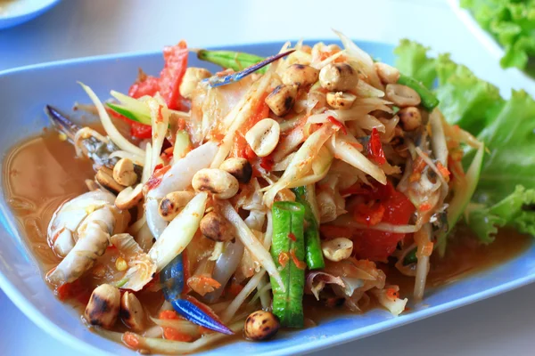 Ensalada de papaya tailandesa comida tradicional tailandesa — Foto de Stock