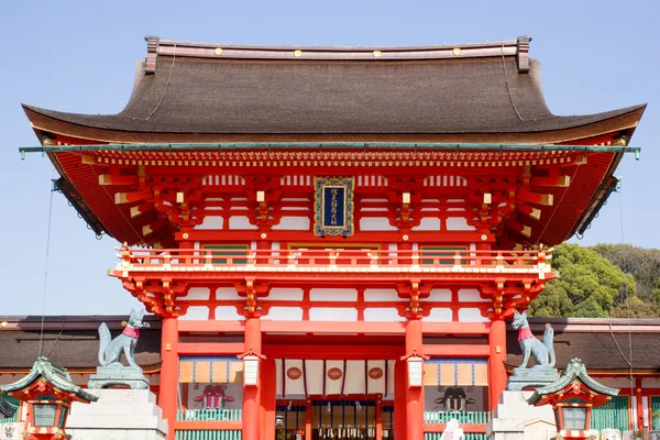 Gerbang Romon di pintu masuk Kuil Fushimi Inari — Stok Foto