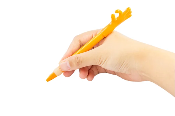 Hand writing with pen on white backgrpund — Stock Photo, Image