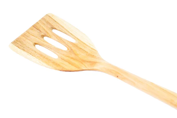 Beyaz büyük tahta spatula — Stok fotoğraf