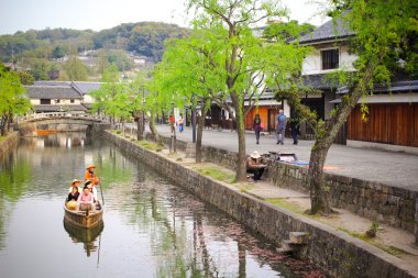 güzel tarihsel çeyreğinde Kurashiki okayama, Japonya