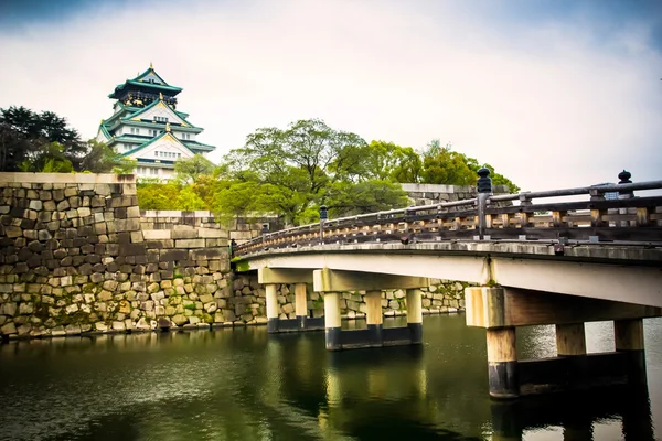 Zamek Ōsaka w pochmurny dzień, Japonia — Zdjęcie stockowe