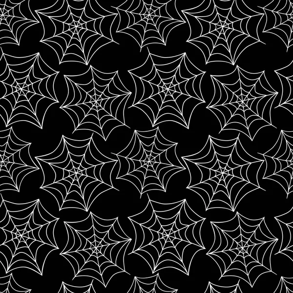 Patrón Tela Araña Sin Costuras Ilustración Vectorial Blanco Negro Aislada — Archivo Imágenes Vectoriales