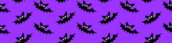 Repülő Denevérek Zökkenőmentes Minta Aranyos Kísérteties Vektor Illusztráció Halloween Hátterek — Stock Vector