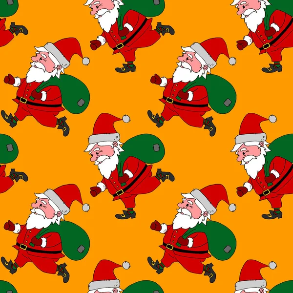 Karácsonyi Zökkenőmentes Minta Mikulással Újévi Karácsonyi Hátterek Textúrák Üdvözlőlapokhoz Csomagolópapírhoz — Stock Fotó