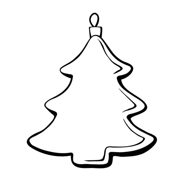 Juguete Vidrio Contorneado Vectorial Decoración Forma Pino Abeto Árbol Navidad — Vector de stock