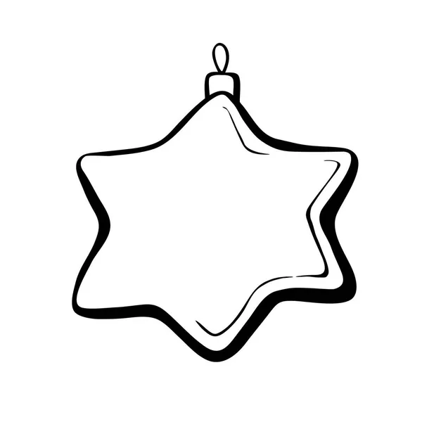 Jouet Verre Contour Vectoriel Décoration Forme Étoile Pour Arbre Noël — Image vectorielle