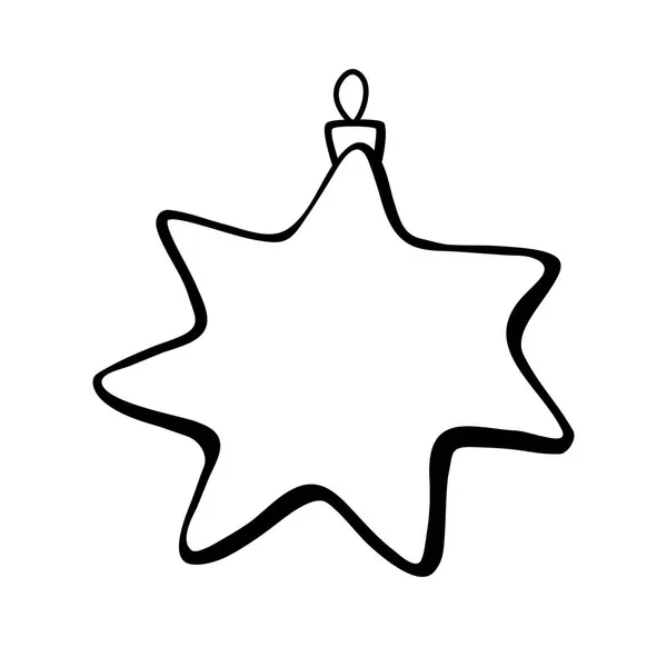 Juguete Cristal Contorneado Vectorial Decoración Forma Estrella Para Árbol Navidad — Vector de stock