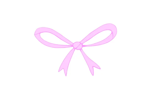 Ruban Papillon Vectoriel Rose Illustration Simple Dessinée Main Pour Anniversaire — Image vectorielle