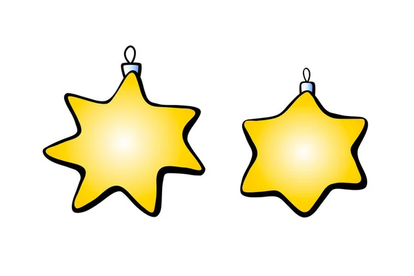 Juguete Color Vectorial Decoración Forma Estrella Para Árbol Navidad Estilo — Vector de stock