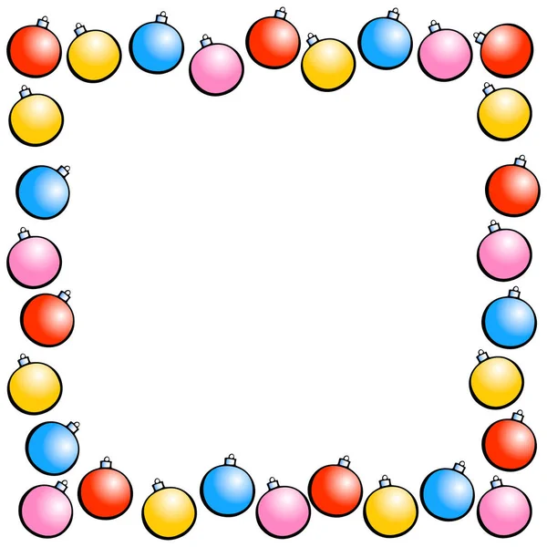 Karácsonyfa Golyók Vektorkerete Szilveszter Karácsonyi Háttér Határ Téli Ünnepek Dekoráció — Stock Vector