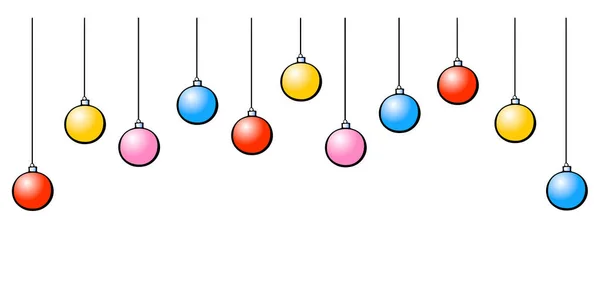 Fond Vectoriel Noël Nouvel Avec Des Boules Noël Simples Suspendues — Image vectorielle