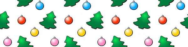 Vektor Nahtlose Muster Von Festlichen Symbolen Figuren Von Weihnachtsbäumen Und — Stockvektor