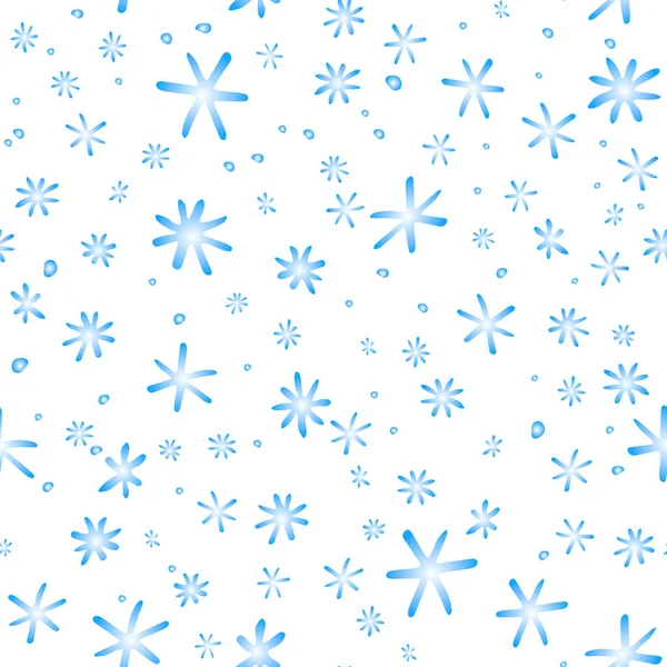 以涂鸦风格从雪花中产生的矢量无缝图案 圣诞节 新年背景和质地 暴风雪 — 图库矢量图片