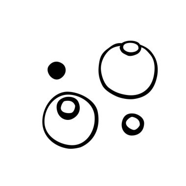 Vektör taslağı çizimi, ana hatların bir parçası küçük böğürtlenler ya da karalama tarzında biber. Baharatlar, gıda katkı maddeleri, baharatlar..