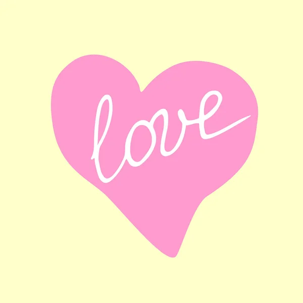 Διάνυσμα Επιγραφή Αγάπη Στην Καρδιά Χειροποίητο Κλιπ Σύμβολο Στοιχείο Σχεδιασμού — Διανυσματικό Αρχείο
