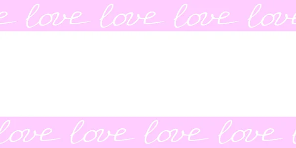 Cadre Romantique Vectoriel Inscriptions Amour Bordure Horizontale Haut Bas Décoration — Image vectorielle