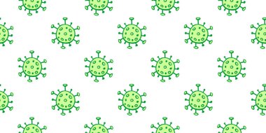 Moleküllerin kusursuz deseni, virüs hücreleri, bakteriler. Salgın, salgın covid-19. İlkel kimya konsepti, mikroorganizmalar, bilim araştırmaları. Taslak çizim biçimindeki vektör dokusu izole edildi.