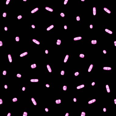 İlaçlar, kapsüller, ilaçlar, ilaçlar, haplar ve haplarla kusursuz bir düzen. Tıbbi eczane geçmişi ve dokuları. Karalama biçiminde Vektör EPS10 illüstrasyonu.